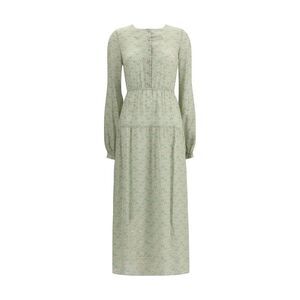 Kristina Ti Green Silk Long Women's Dress